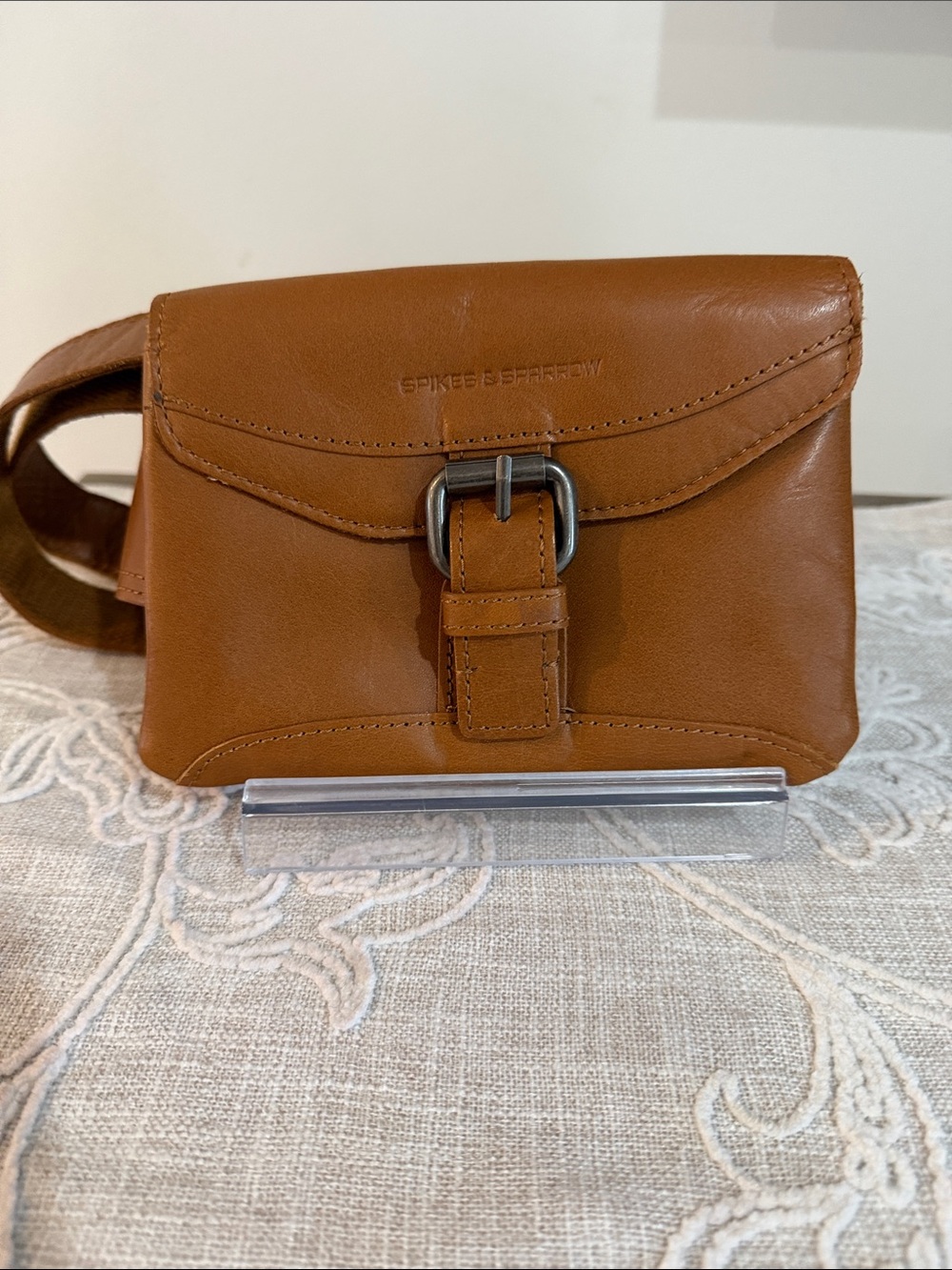 Spikes & Sparrow Soft Tan Leather Sling/Fanny Pack Bag